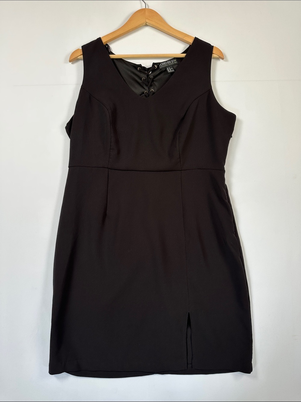 Forever 21 Plus Black Lace Up Bodycon Dress Corset Back Mini Dress 1X